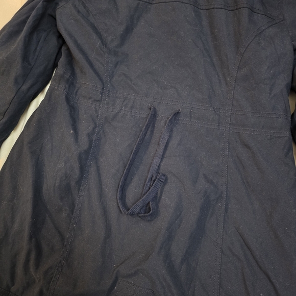 Y2K Navy Hollister Heritage Collection Faux Fur Lined Parka Jacket Faux Fur Hood - Picture 13 of 16